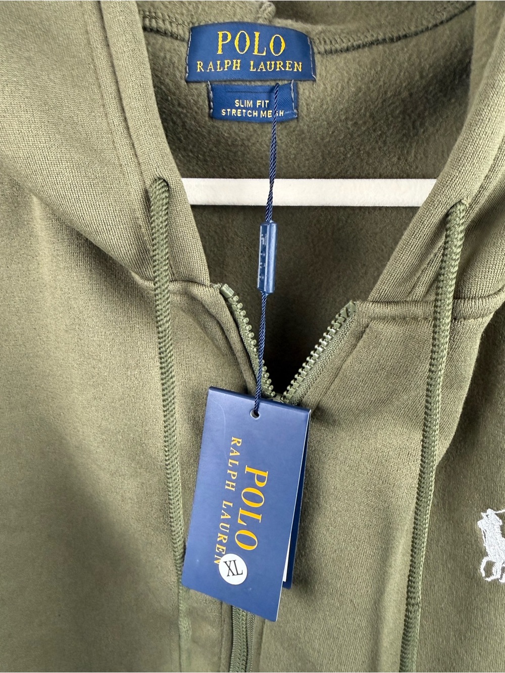 Polo Ralph Lauren Double Knit Zip Hoodie Olive Green XL NWT Logo - Picture 8 of 10